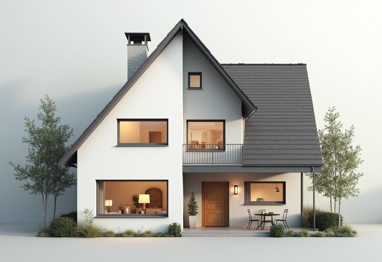 Visualisierung zum Modell Immobilie verkaufen und zurückmieten mit Haus, Vertrag und Mietkonzept