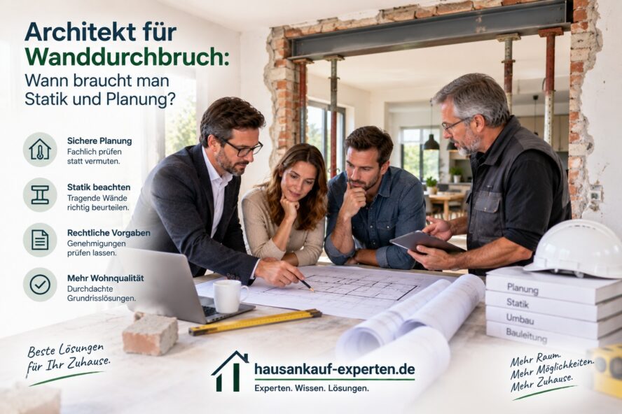 Architekt für Wanddurchbruch: Wann braucht man Statik und Planung?