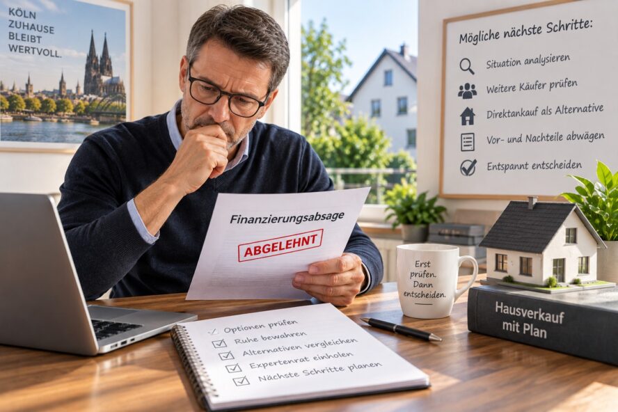 Finanzierungsabsage Eine abgelehnte Finanzierung ist für Verkäufer ärgerlich – sie bedeutet aber nicht zwangsläufig, dass die Immobilie langfristig unverkäuflich ist.