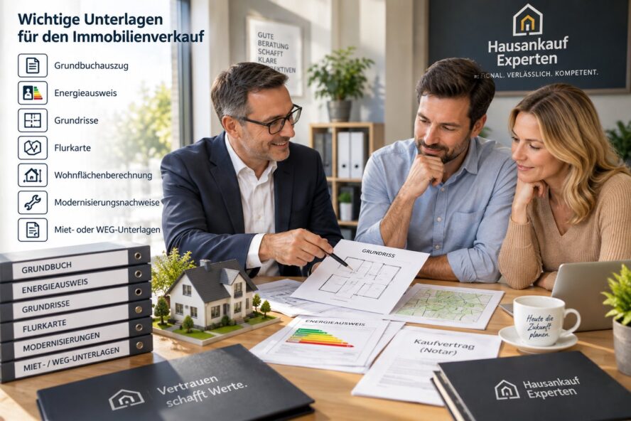 Immobilienexperten Immobilienexperten können dabei unterstützen, die jeweilige Ausgangssituation einzuordnen und den Verkaufsprozess vorzubereiten. Vor einer Entscheidung sollten Eigentümer außerdem wichtige Objektunterlagen zusammenstellen. Je nach Immobilie können beispielsweise Grundbuchauszug, Energieausweis, Grundrisse, Flurkarte, Wohnflächenberechnung, Modernisierungsnachweise sowie Miet- oder WEG-Unterlagen relevant sein.
