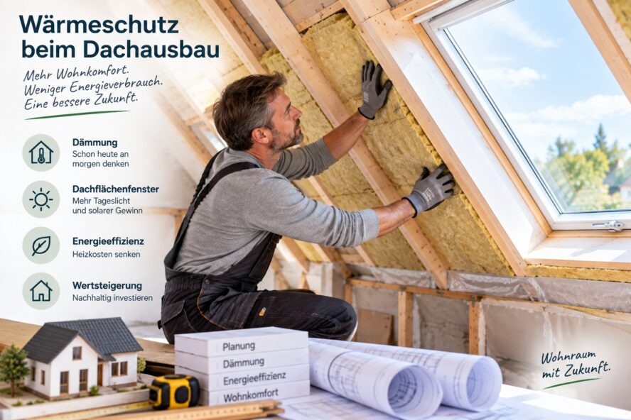 Wärmeschutz beim Dachausbau - Für bestimmte Änderungen an bestehenden Wohngebäuden nennt die einschlägige Anlage beispielsweise einen Wärmedurchgangskoeffizienten von höchstens 0,24 W/(m²·K) für betroffene Dachflächen.