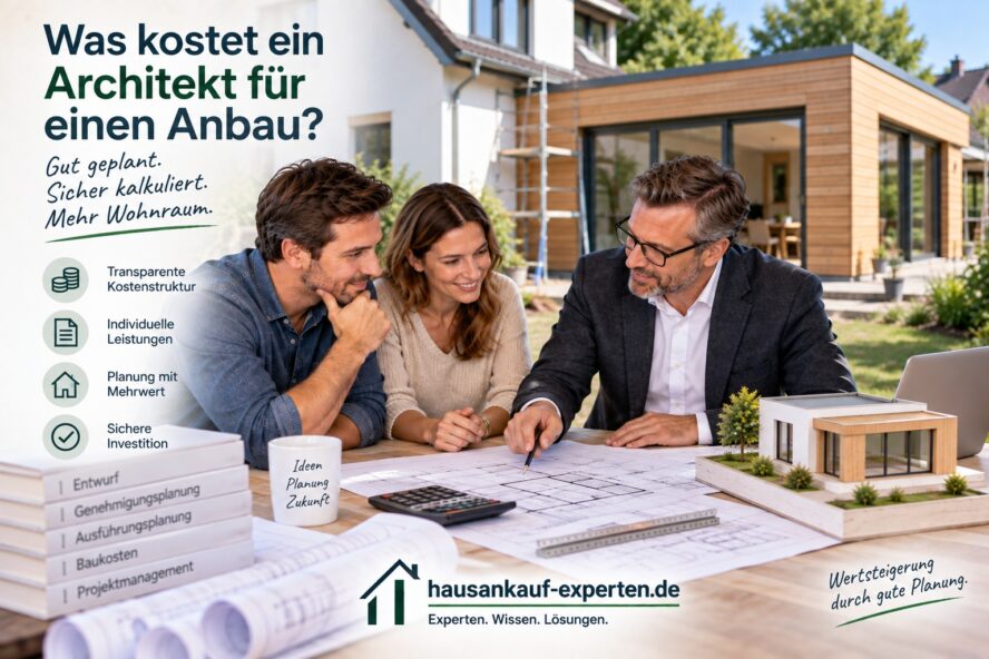 Was kostet ein Architekt für einen Anbau? Was kostet ein Architekt für einen Anbau? Welche Leistungen übernimmt der Architekt konkret und welche Leistungen sind im vereinbarten Honorar enthalten?