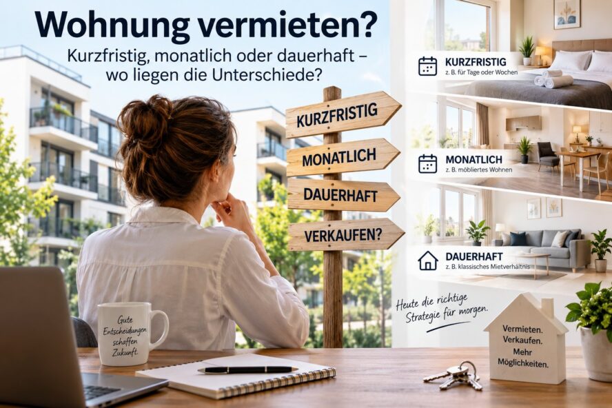 Wohnung vermieten: Kurzfristig, monatlich oder dauerhaft – welche Strategie passt?